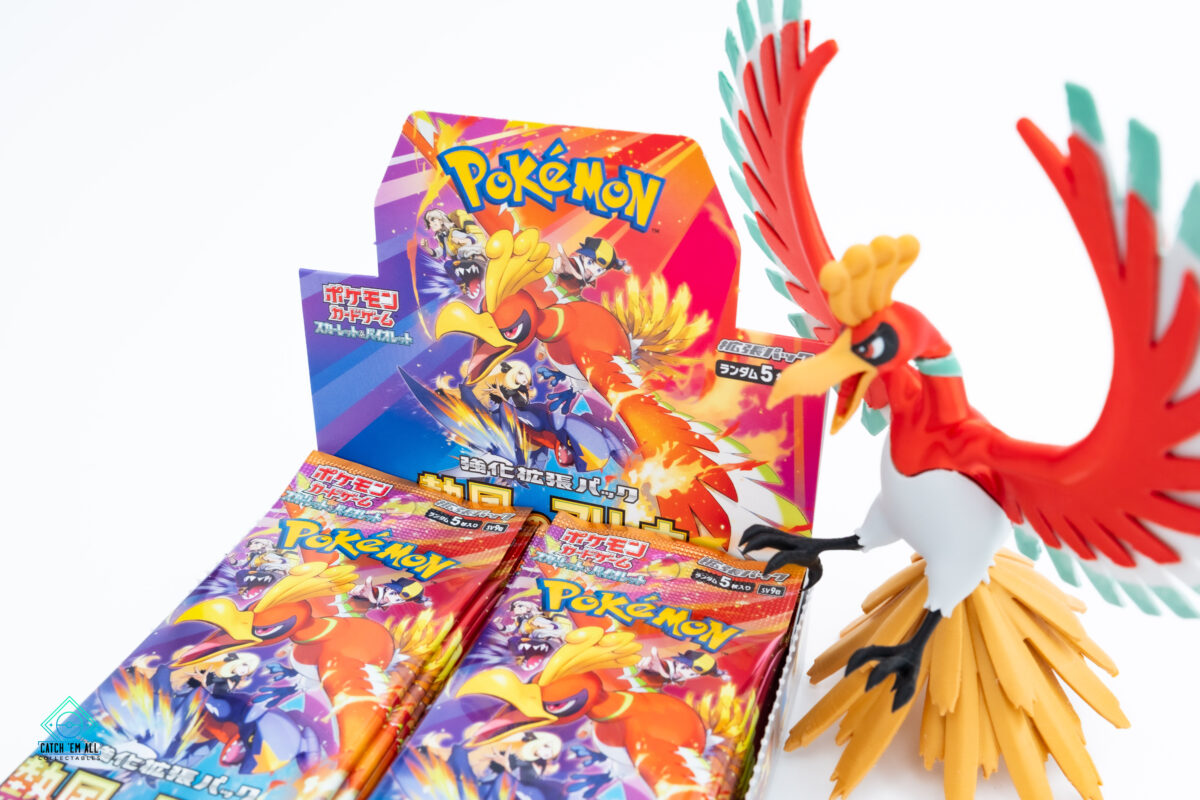 Heat wave arena booster box met Ho-oh 3D print ingezoomd