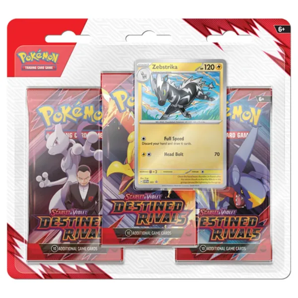Pokemon Destined Rivals 3‑Pack Blister - Zebstrika