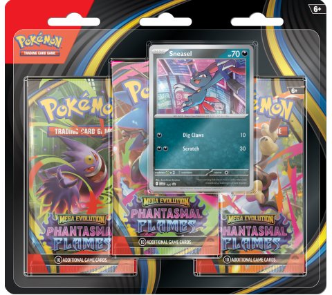 Pokemon Mega Evolutions Phantasmal Flames : 3‑Pack Blister Sneasel