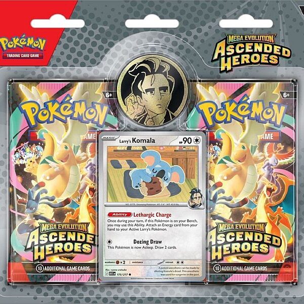 Pokemon Blister Pack - Mega Evolution: Ascended Heroes - 2-Pack Blister Collection: Larry's Komala