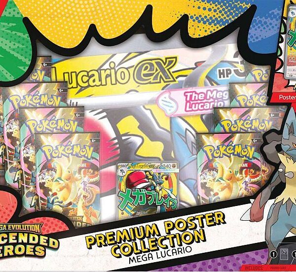 Pokemon Mega Evolution: Ascended Heroes - Mega Lucario ex Premium Poster Collection