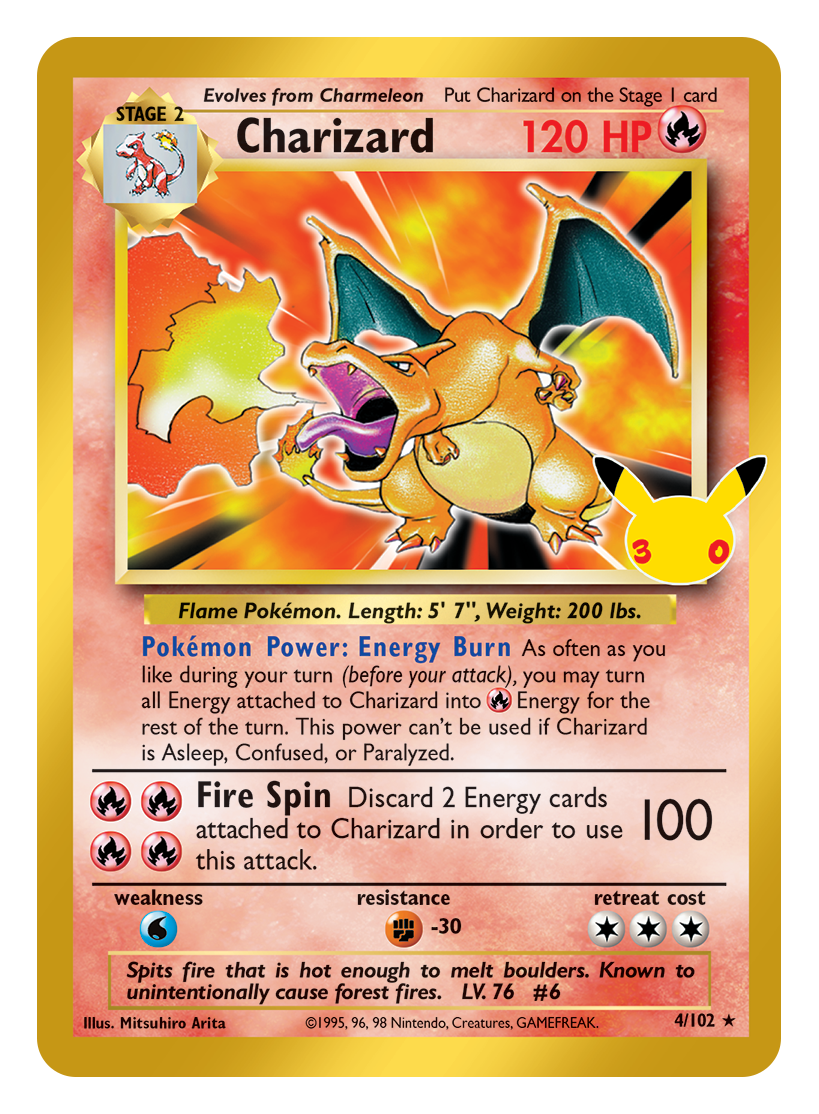 Charizard #004 — Klassiek reprint