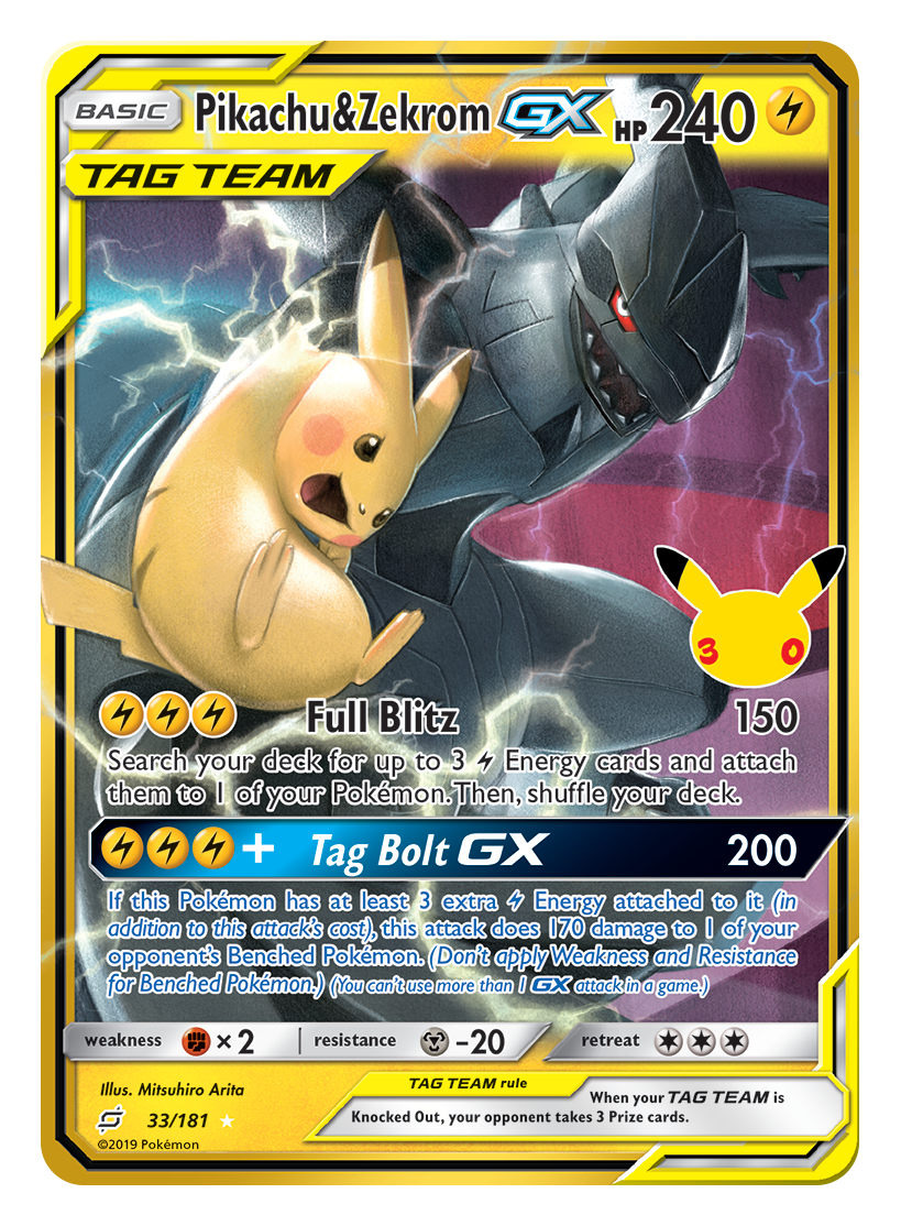 Pikachu & Zekrom-GX #033 — Klassiek reprint
